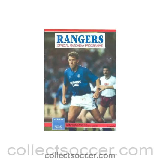 1989 - Glasgow Rangers v Bayern Munich official programme 13/09/1989 - Collect Soccer