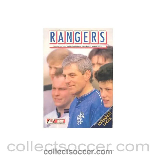 1989 - Glasgow Rangers v Dundee United official programme 02/05/1989 - Collect Soccer