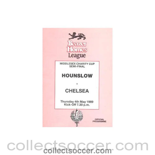 1989 - Hounslow vChelsea official programme 04/05/1989