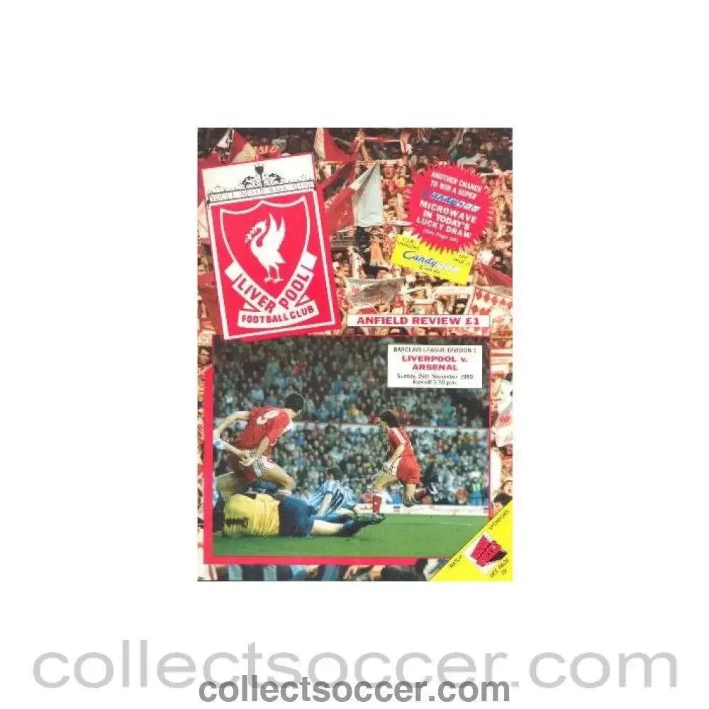 1989 - Liverpool v Arsenal official programme 26/11/1989 - Collect Soccer