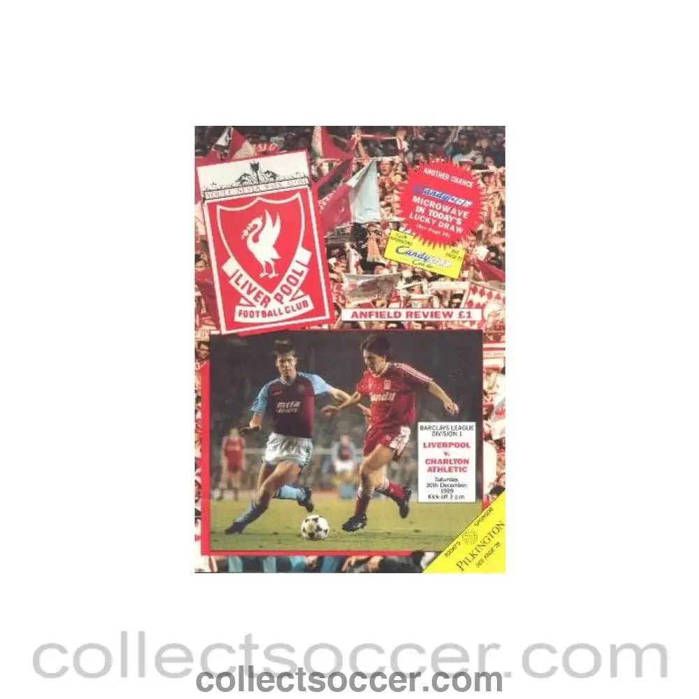 1989 - Liverpool v Charlton Athletic official programme 30/12/1989 - Collect Soccer