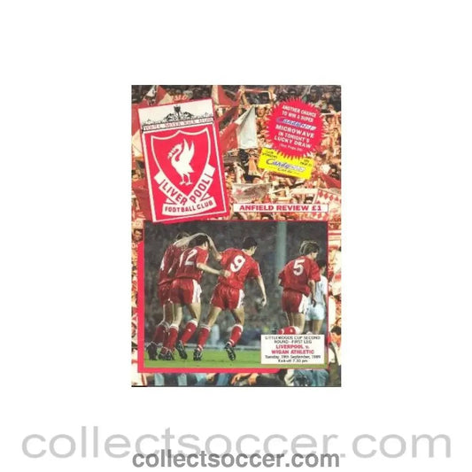 1989 - Liverpool v Wigan Athletic official programme 19/09/1989 - Collect Soccer