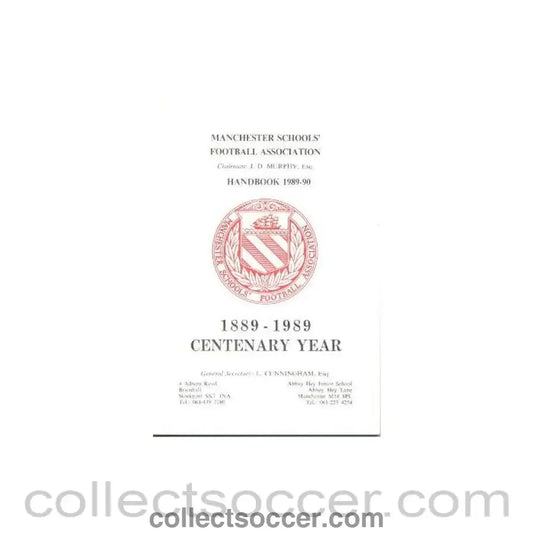 1989 - Manchester Schools’ Football Association Handbook 1989-1990