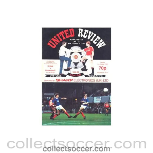 1989 - Manchester United v Portsmout official programme 03/10/1989 Littlewoods Cup - Collect Soccer
