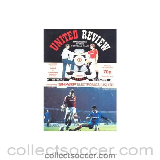 1989 - Manchester United v Tottenham Hotspur official programme 25/10/1989 Littlewoods Cup - Collect Soccer