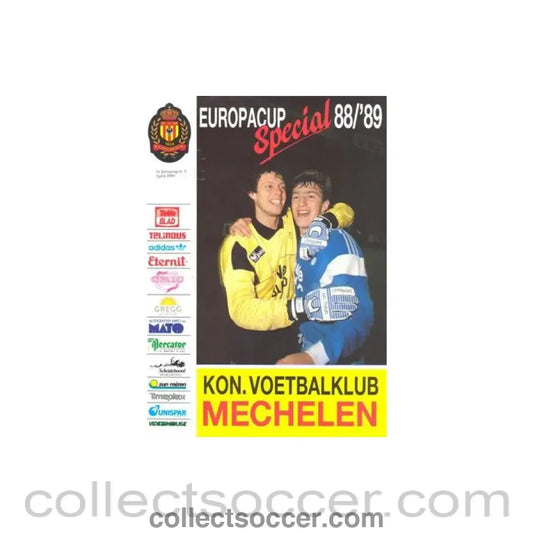 1989 Mechelen v Sampdoria official programme April 1989 European Cup