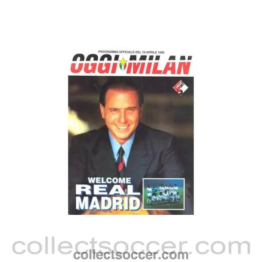 1989 Milan v Real Madrid official programme 19/04/1989 - Collect Soccer