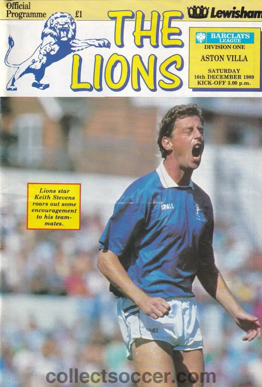 1989 Millwall v Aston Villa Official Programme - Collect Soccer