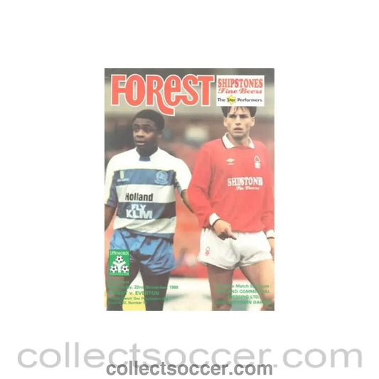 1989 - Nottingham Forest v Everton official programme 22/11/1989 Littlewoods Cup - Collect Soccer