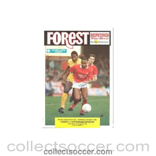 1989 - Nottingham Forest v Tottenham Hotspur official programme 22/03/1989 Barclays League - Collect Soccer
