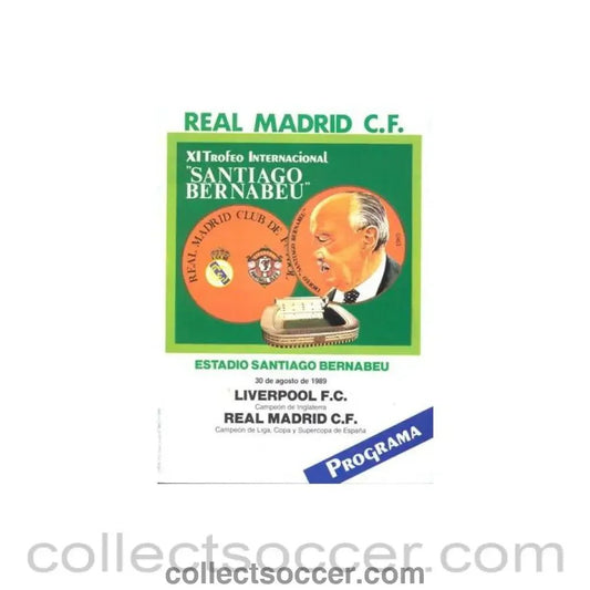 1989 - Real Madrid v Liverpool official programme 30/08/1989 - Collect Soccer