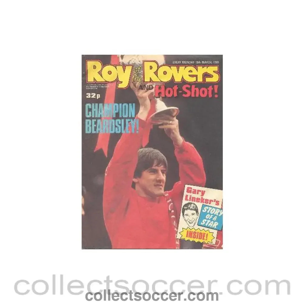 1989 - Roy of the Rovers - Hot-Shot! magazine of 18/03/1989 with plenty of football comics inside and a double page