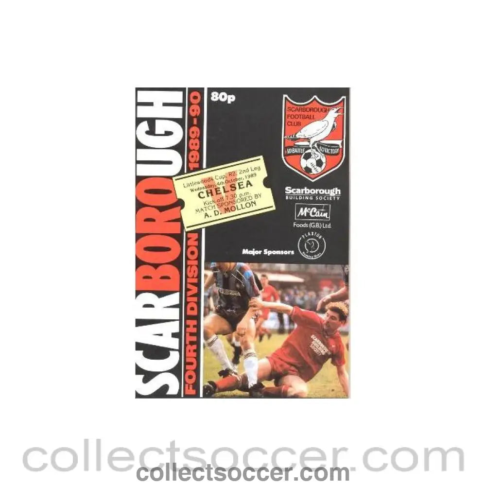 1989 - Scarborough vChelsea official programme 04/10/1989
