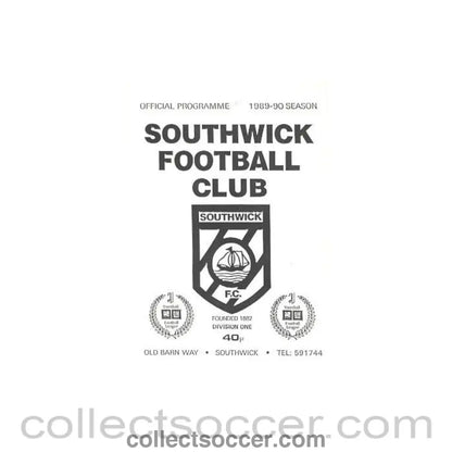 1989 - Southwick vChelsea official programme 05/08/1989 - Collect Soccer