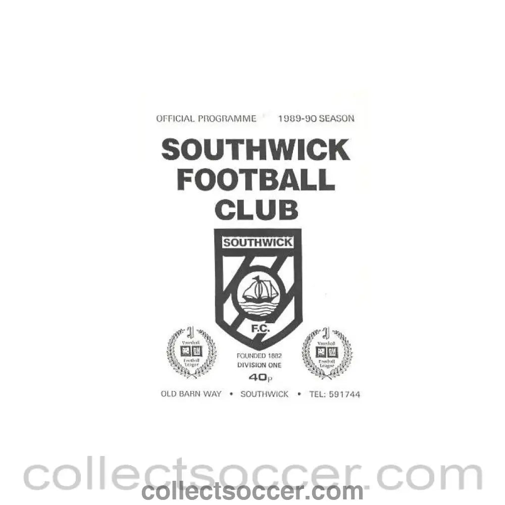 1989 - Southwick vChelsea official programme 05/08/1989 - Collect Soccer