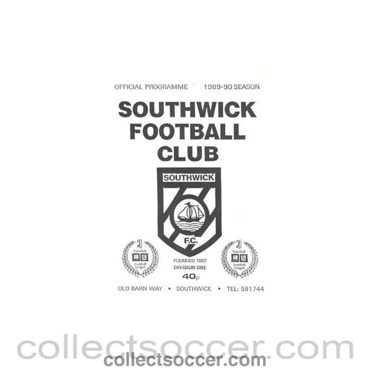 1989 - Southwick vChelsea official programme 05/08/1989