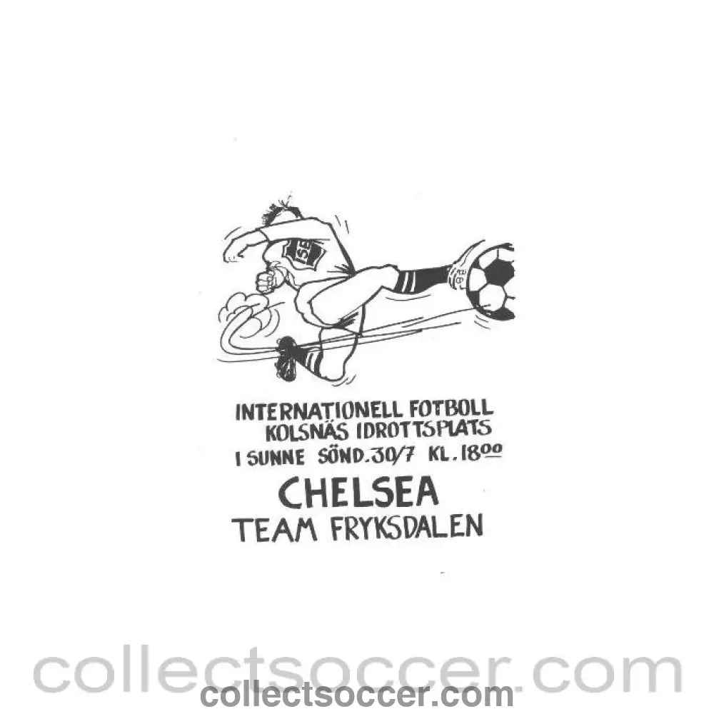 1989 - Team Fryksdalen vChelsea official programme 30/07/1989