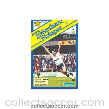 1989 - Tottenham Hotspur v Arsenal official programme 18/10/1989 Football League - Collect Soccer
