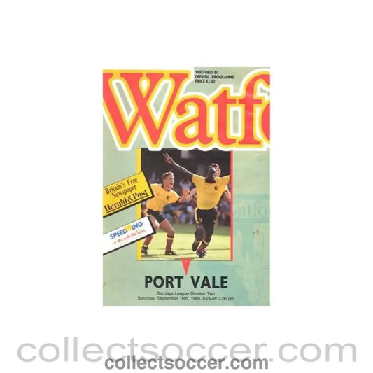1989 - Watford v Port Vale official programme 16/09/1989 Football League - Collect Soccer
