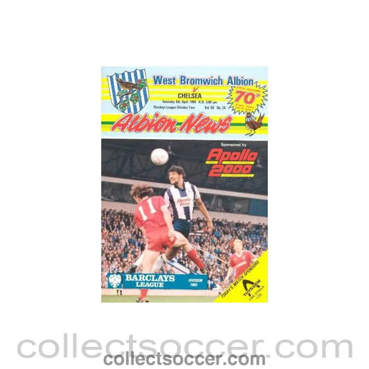 1989 - West Bromwich Albion vChelsea official programme 08/04/1989