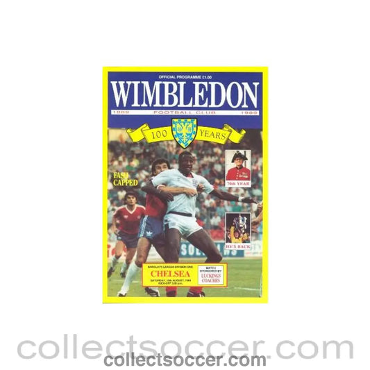 1989 - Wimbledon vChelsea official programme 19/08/1989
