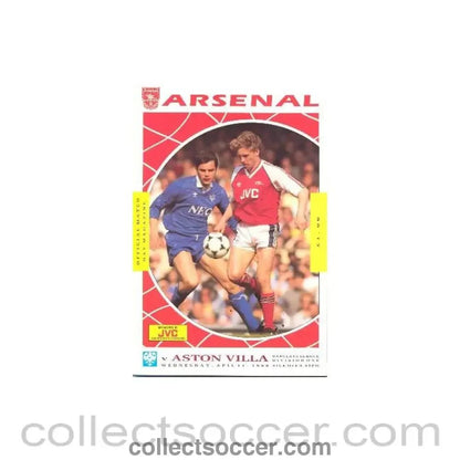 1990 - Arsenal v Aston Villa official programme 11/04/1990 League Cup - Collect Soccer