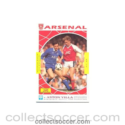 1990 - Arsenal v Aston Villa official programme 11/04/1990 League Cup