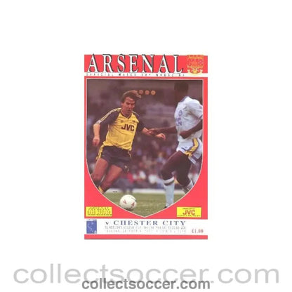 1990 - Arsenal v Chester official programme 09/10/1990 Rumbelows League Cup - Collect Soccer