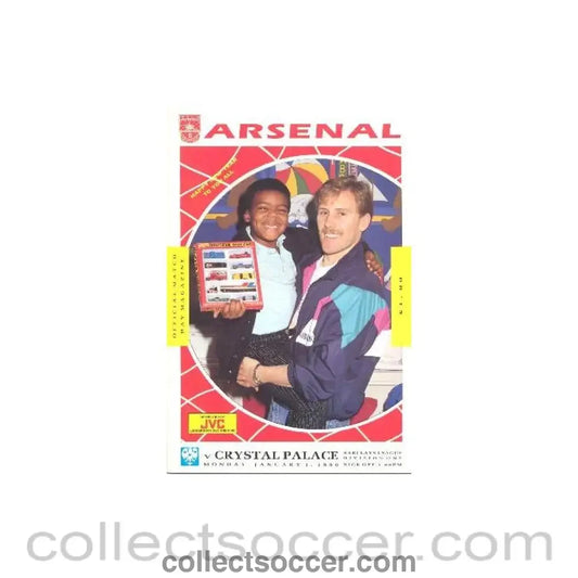 1990 - Arsenal v Crystal Palace official programme 01/01/1990 League Cup