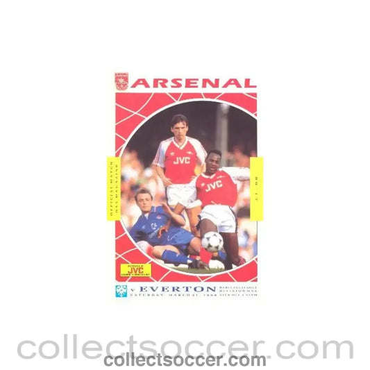 1990 - Arsenal v Everton official programme 31/03/1990 League Cup