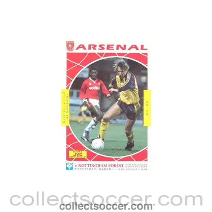 1990 - Arsenal v Nottingham Forest official programme 07/03/1990 League Cup - Collect Soccer