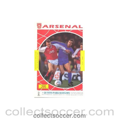 1990 - Arsenal v Queen’s Park Rangers official programme 27/01/1990 F.A. Cup