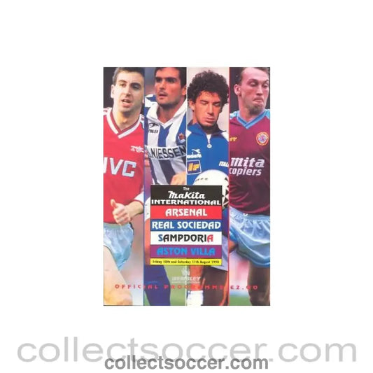 1990 - Arsenal v Real Sociedad and Sampdoria v Aston Villa official programme 10th and 11th August 1990 Makita
