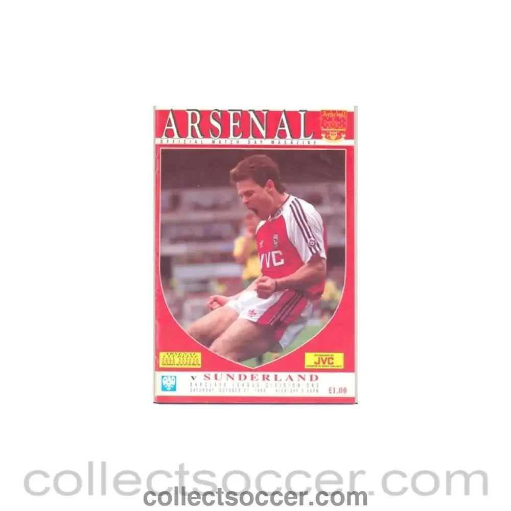 1990 - Arsenal v Sunderland official programme 27/10/1990 - Collect Soccer