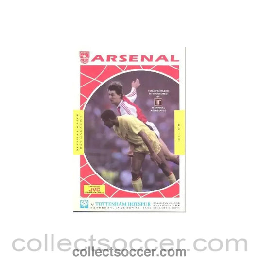 1990 - Arsenal v Tottenham Hotspur official programme 20/01/1990 League Cup