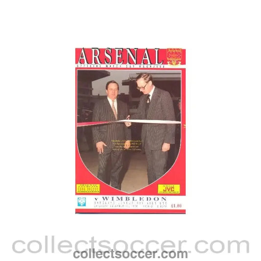 1990 - Arsenal v Wimbledon official programme 15/12/1990