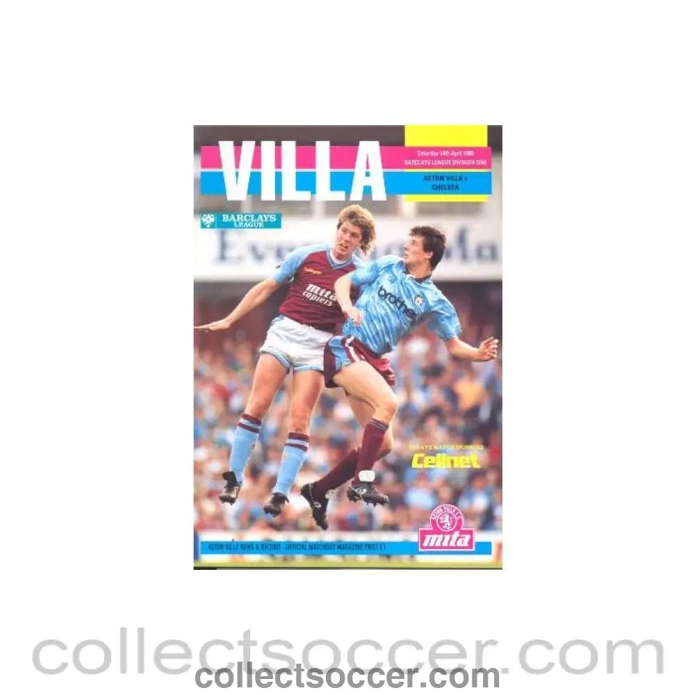 1990 - Aston Villa v Chelsea official programme 14/04/1990 - Collect Soccer