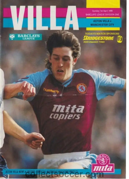 1990 Aston Villa v Manchester City Official Programme - Collect Soccer