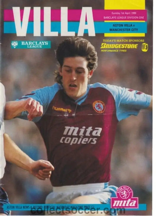1990 Aston Villa v Manchester City Official Programme - Collect Soccer