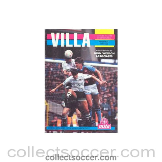 1990 - Aston Villa v Port Vale official programme 27/01/1990 F.A. Cup - Collect Soccer