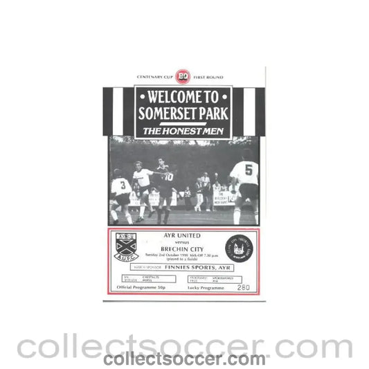 1990 - Ayr United v Brechin City official programme 02/10/1990 B & Q Centenary League - Collect Soccer