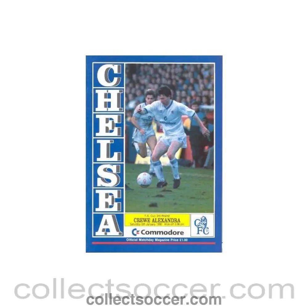 1990 - Chelsea v Crewe Alexandra official programme 06/01/1990 F.A. Cup - Collect Soccer