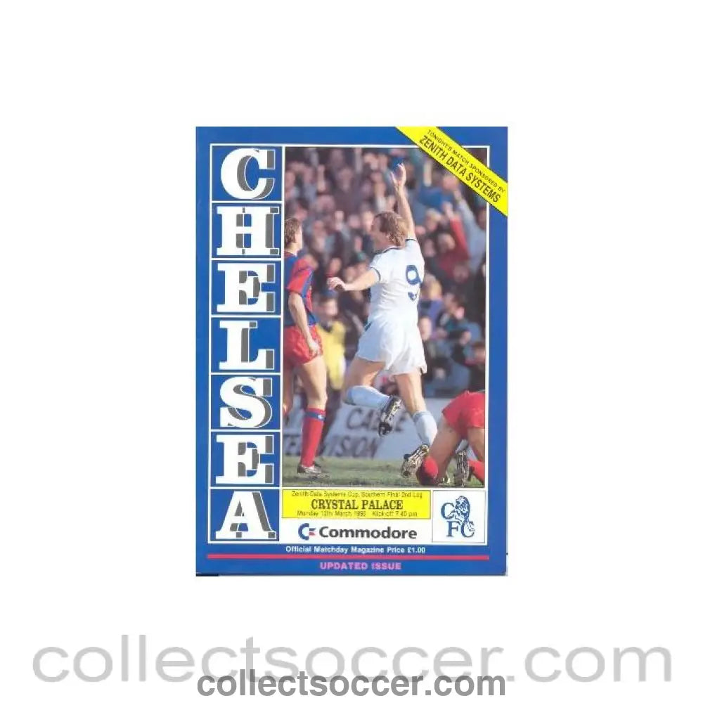 1990 - Chelsea v Crystal Palace official programme 12/03/1990
