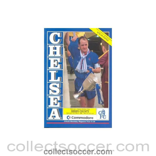 1990 - Chelsea v Derby County official programme 31/03/1990 - Collect Soccer