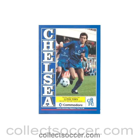 1990 - Chelsea v Luton Town official programme 07/04/1990
