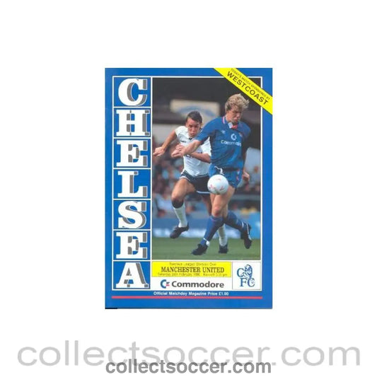 1990 - Chelsea v Manchester United official programme 24/02/1990