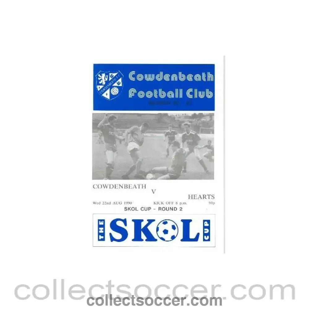 1990 - Cowdenbeath v Heart of Midlothian official programme 22/08/1990 Skol Cup - Collect Soccer