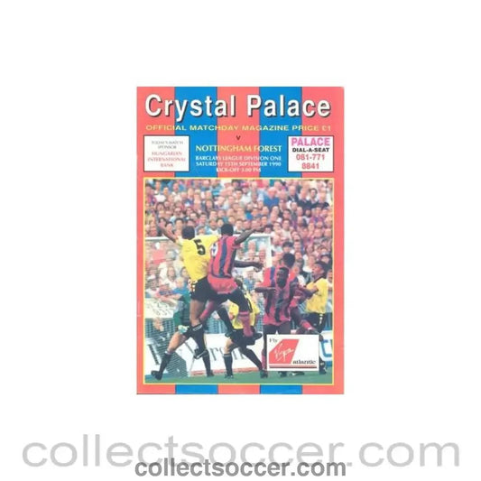 1990 - Crystal Palace v Nottingham Forest official programme 15/09/1990 Football League - Collect Soccer