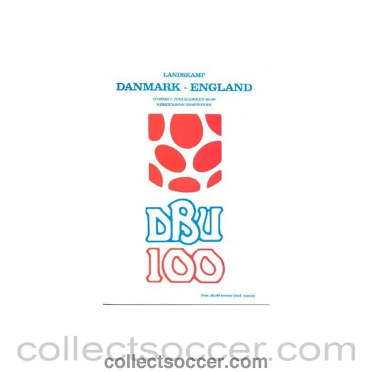 1990 Denmark v England official programme 07/06/1990