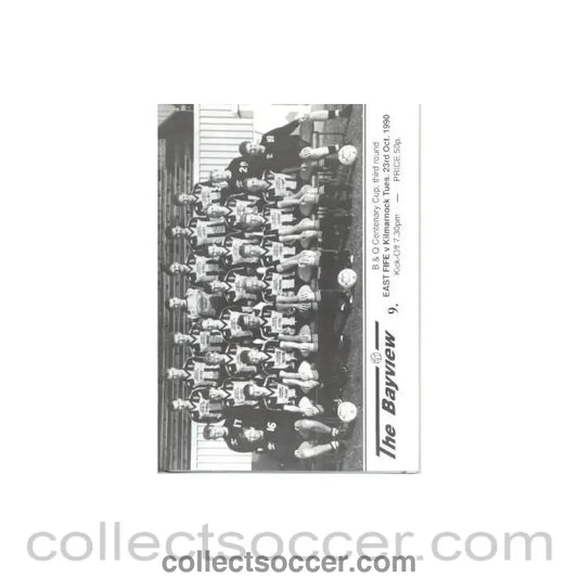 1990 - East Fife v Kilmarnock official programme 23/10/1990 B & Q Centenary League Cup - Collect Soccer